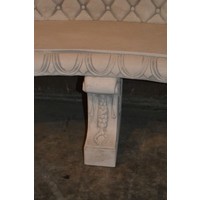 thumb-Elegante betonnen tuinbank met ramkoppen en ruitpatroon rugleuning-5