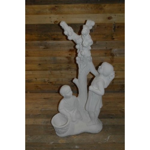 Adam en Eva bij een appelboom 