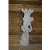 thumb-Betonnen beeld engel met schelphoorn als plantenbak-1