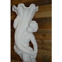 thumb-Betonnen beeld engel met schelphoorn als plantenbak-2