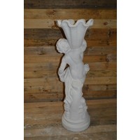 thumb-Betonnen beeld engel met schelphoorn als plantenbak-4