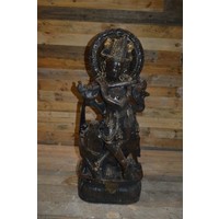 thumb-Betonnen tuinbeeld Krishna op koe-1