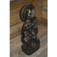 thumb-Betonnen tuinbeeld Krishna op koe-2
