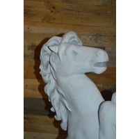thumb-Betonnen tuinbeeld van steigerend paard met lange manen – decoratief beeld voor oprit of manege-2