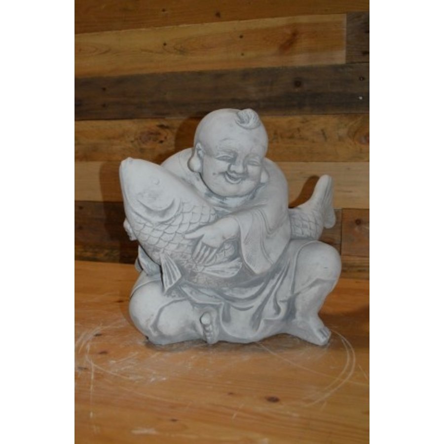Shaolin boeddha met koi in zijn handen-1