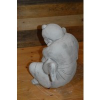 thumb-Betonnen Shaolin Boeddha met Koi karper tuinbeeld-5