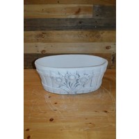 thumb-Betonnen ovale bloembak met zonnebloem decoratie-1