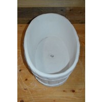 thumb-Fleurige ovale betonnen bloembak met zonnebloemdecoratie voor tuin, terras of vensterbank-4