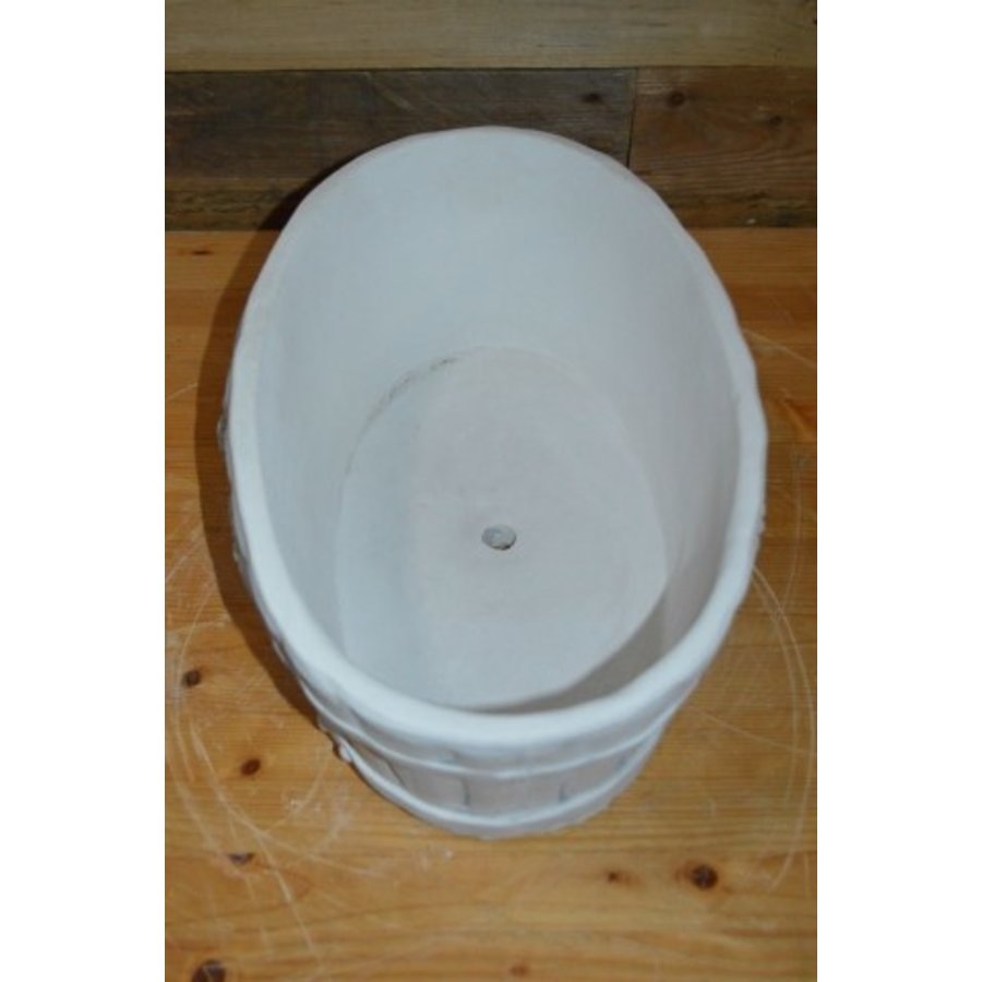 Fleurige ovale betonnen bloembak met zonnebloemdecoratie voor tuin, terras of vensterbank-4