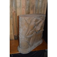 thumb-Decoratieve kunststof zuil met poema in boom tuinbeeld-3