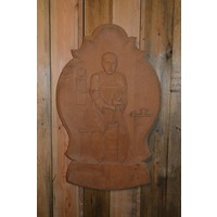 thumb-Vintage houten wandbord met vrouw en karnton-1