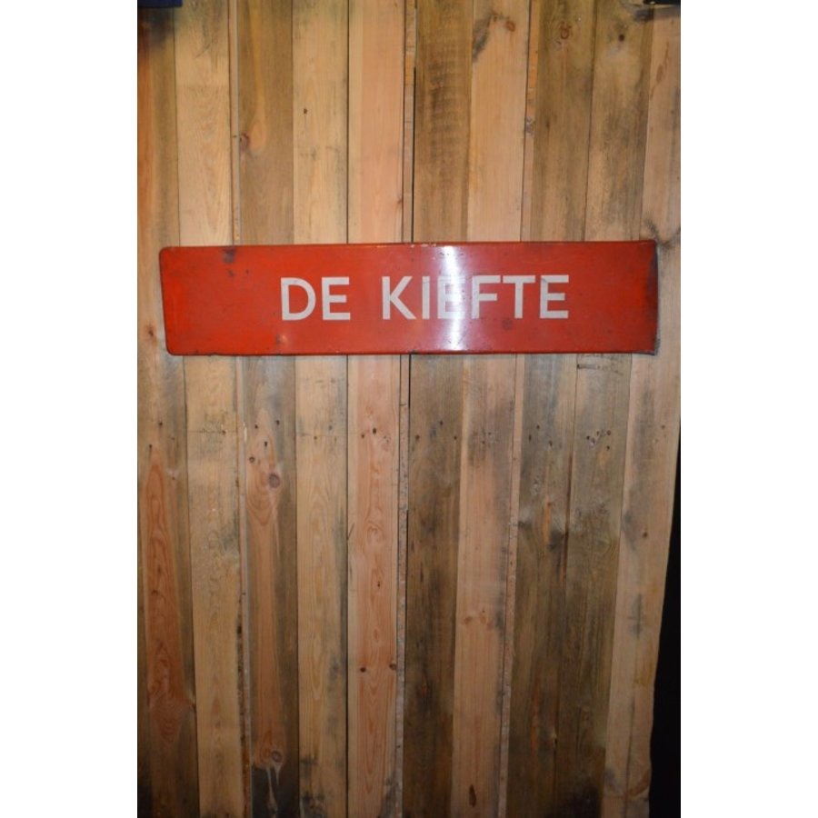Vintage geëmailleerd naambord De Kiefte-2