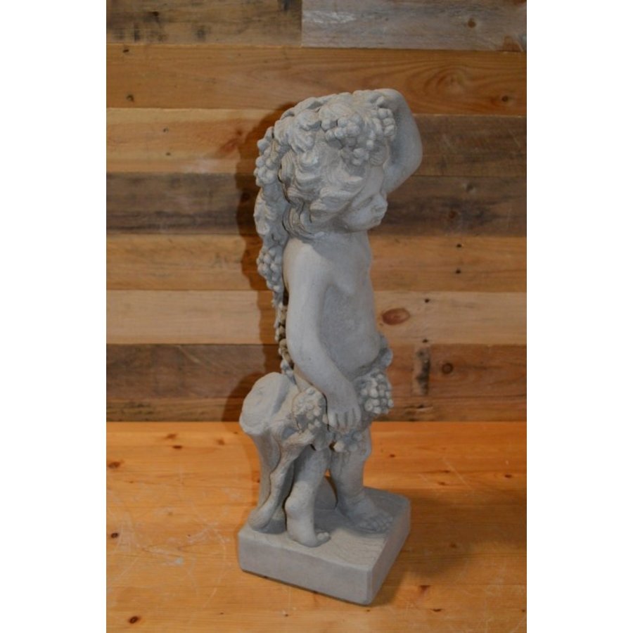 Betonnen beeld jonge man jaargetijde herfst tuinbeeld-2