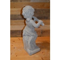 thumb-Betonnen tuinbeeld van jongeling met dwarsfluit – muzikale decoratie voor buiten-4
