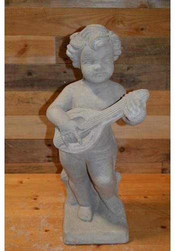 Jongeling met gitaar tuinbeeld 