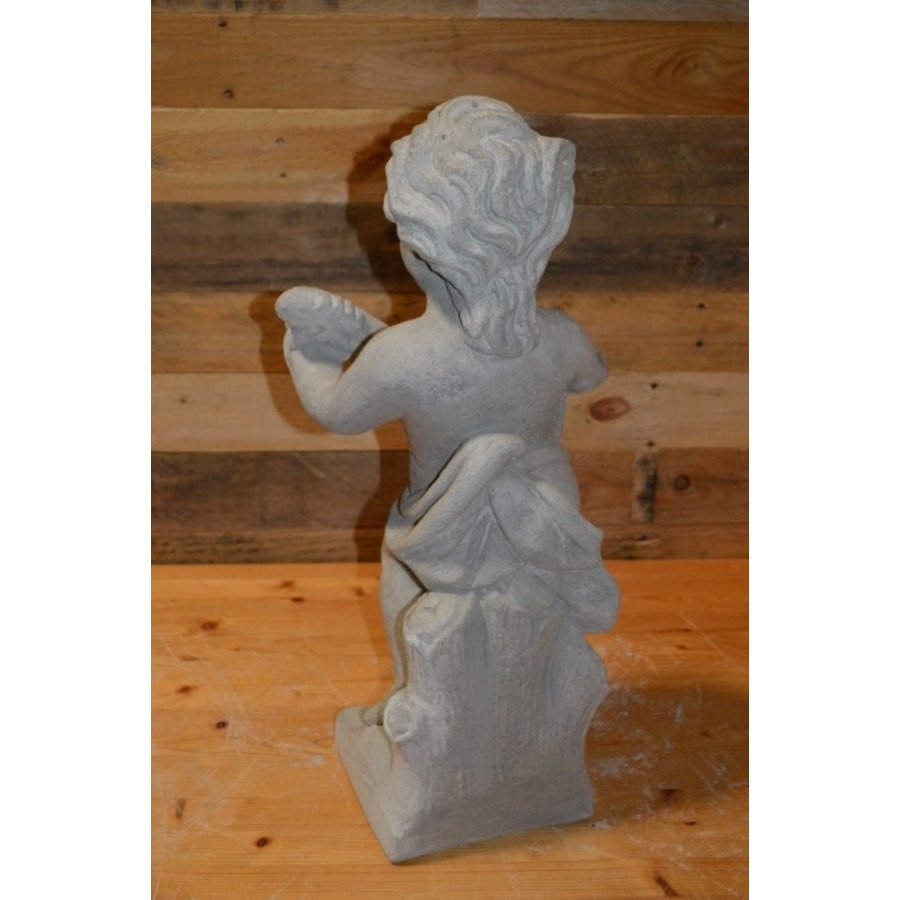 Betonnen tuinbeeld van een vrolijke jongeling met gitaar – decoratief beeld voor tuin of sokkel-3