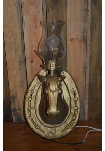 Wandlamp hoefijzer met paardenhoofd 