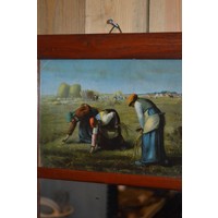 thumb-Vintage spiegel jaren 50 met veldtafereel-2