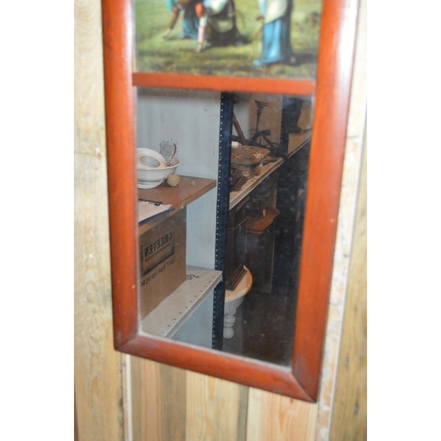 Vintage spiegel uit de jaren 50 met arbeidersdecor-3