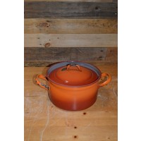 thumb-Oranje soeppan geëmailleerd staal met deksel-2