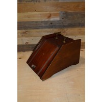 thumb-Art Deco mahoniehouten kolenbak met metalen binnenbak en koperen handgrepen-1