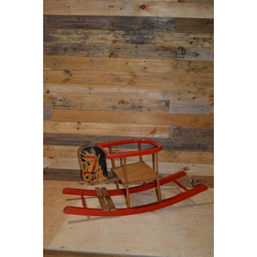 Vintage houten hobbelpaard voor kinderen en decoratie-2
