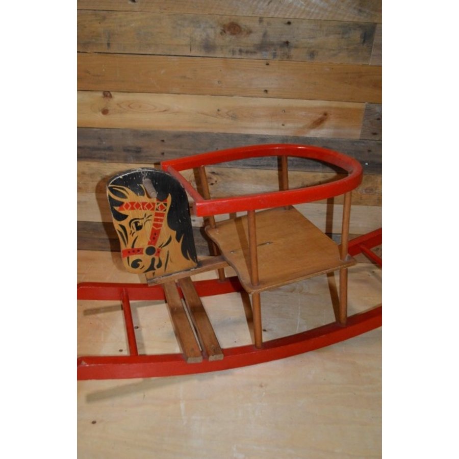 Vintage houten hobbelpaard voor kinderen en decoratie-3
