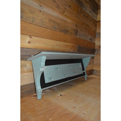 Vintage houten kapstok boerengroen 