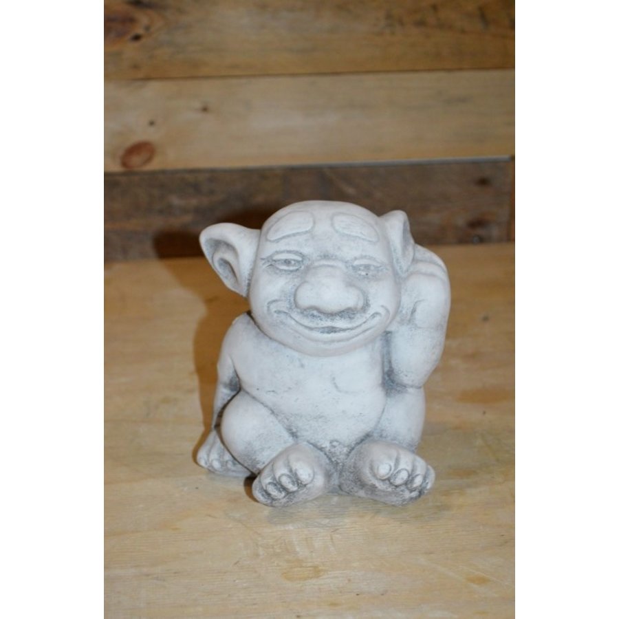 Grappig betonnen trol beeldje voor tuin of interieur als humoristisch cadeau-1
