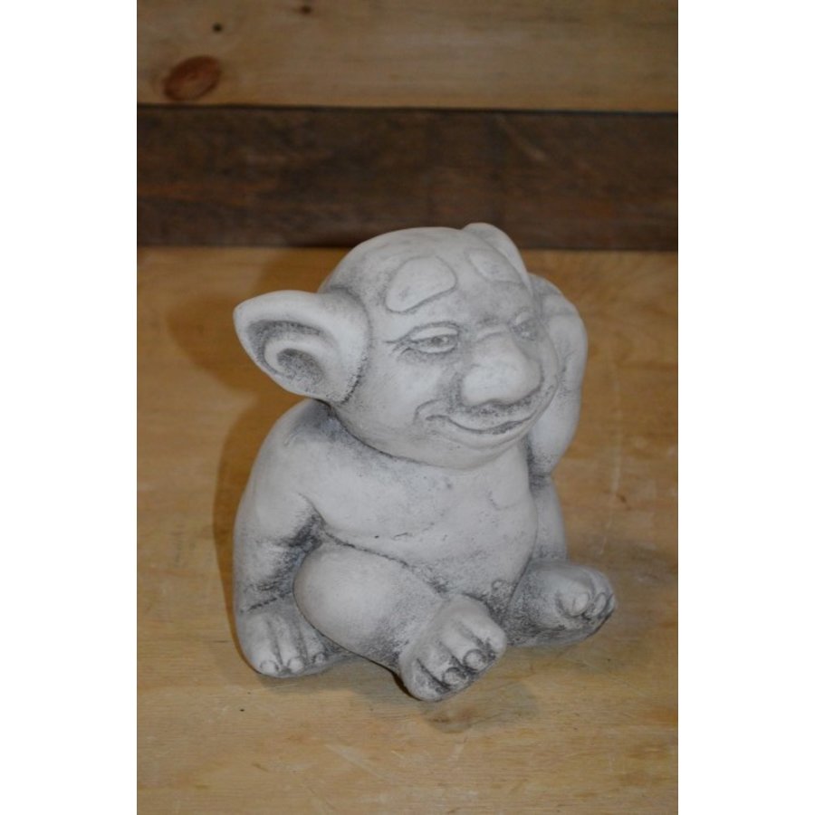 Grappig betonnen trol beeldje voor tuin of interieur als humoristisch cadeau-4