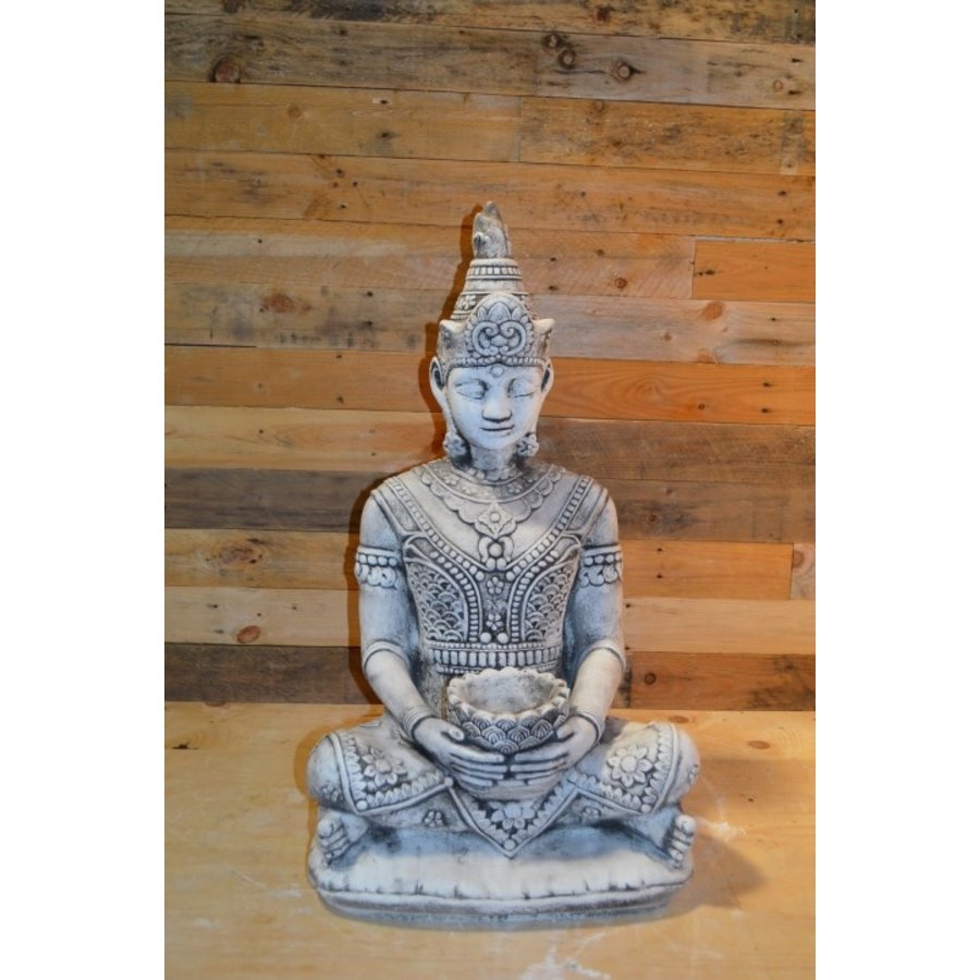 Shiva god in lotushouding met schaaltje voor kaars of bloem-1