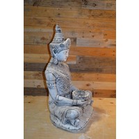 thumb-Shiva god in lotushouding met schaaltje voor kaars of bloem-2