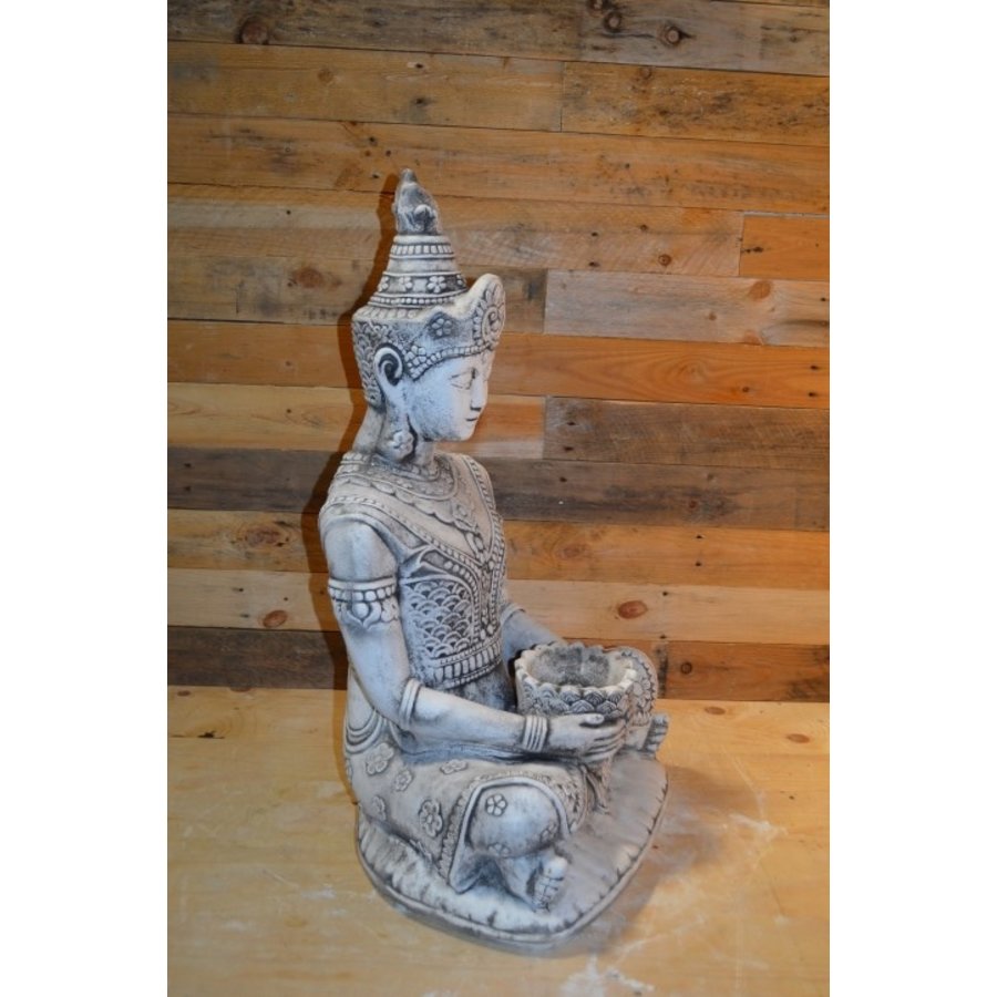 Shiva god in lotushouding met schaaltje voor kaars of bloem-2