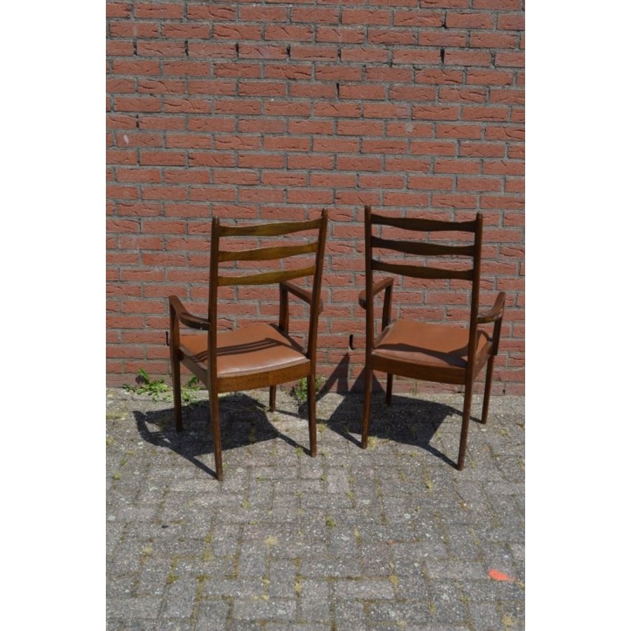 Set van 2 vintage design armstoelen van mahonie-4