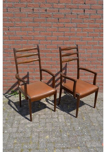 Vintage design armstoelen mahonie 