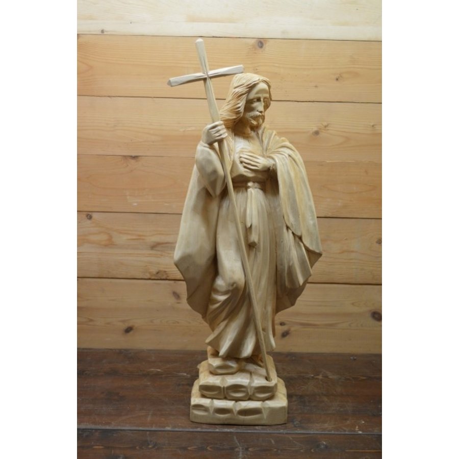 Handgesneden houten Jezus beeld – Uniek religieus kunstwerk-1