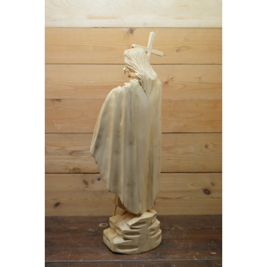 Handgesneden houten Jezus beeld – Uniek religieus kunstwerk-4