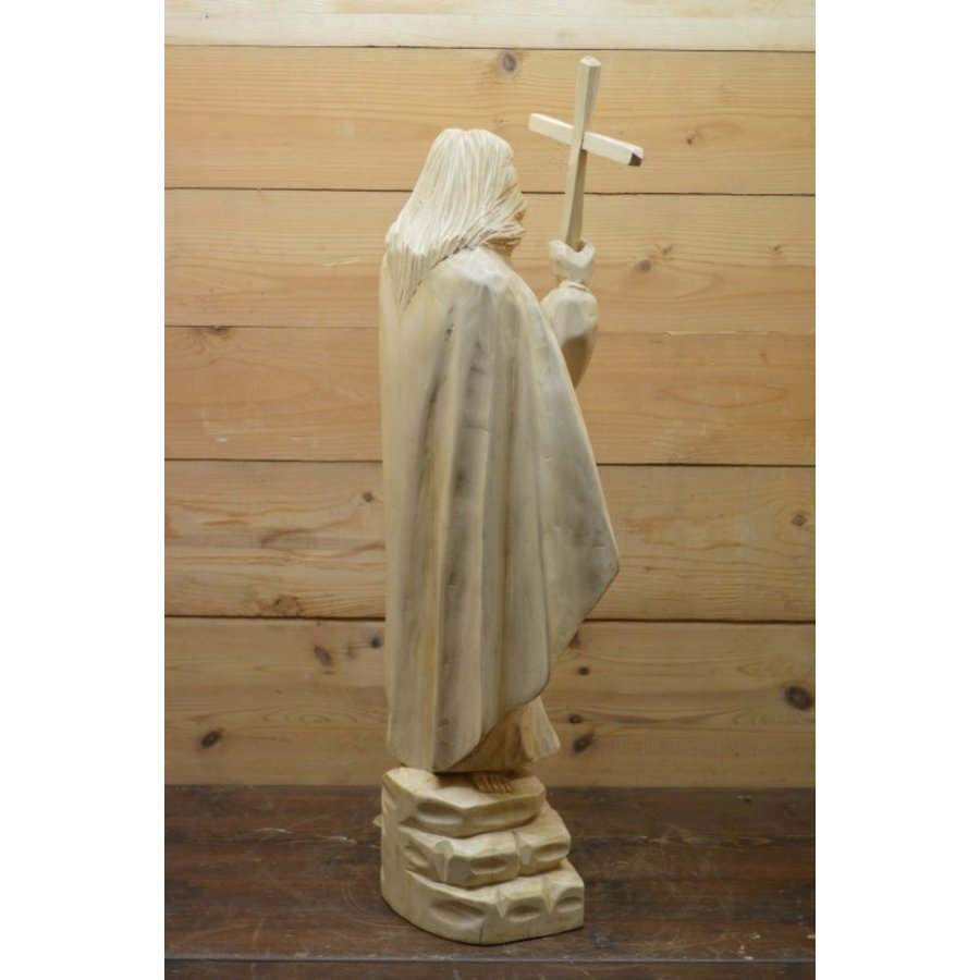 Handgesneden houten Jezus beeld – Uniek religieus kunstwerk-5