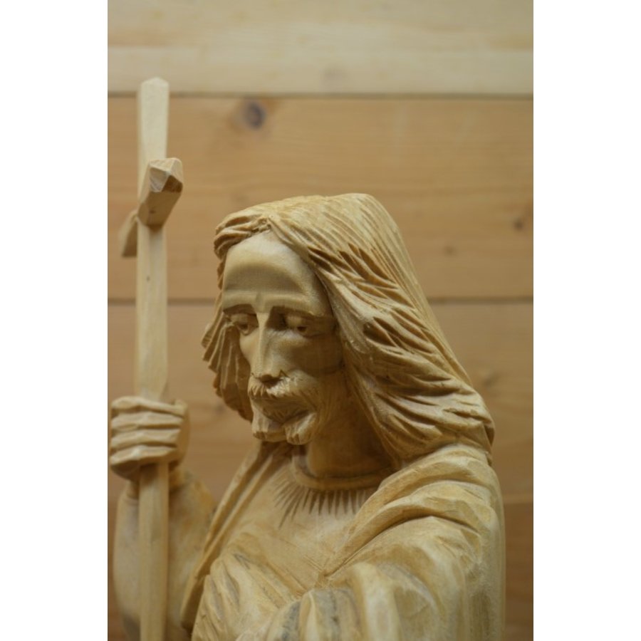 Uniek Jezus beeld gesneden uit hout-6