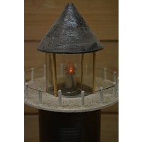 thumb-Unieke vuurtoren met lampje van koperen kanonskogel huls-2