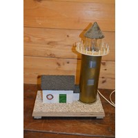 thumb-Unieke vuurtoren met lampje van koperen kanonskogel huls-3