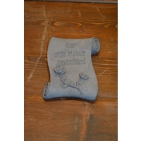 thumb-Betonnen herdenkingsbordje in boekrolvorm met tekst “Voor altijd in onze gedachten”-1