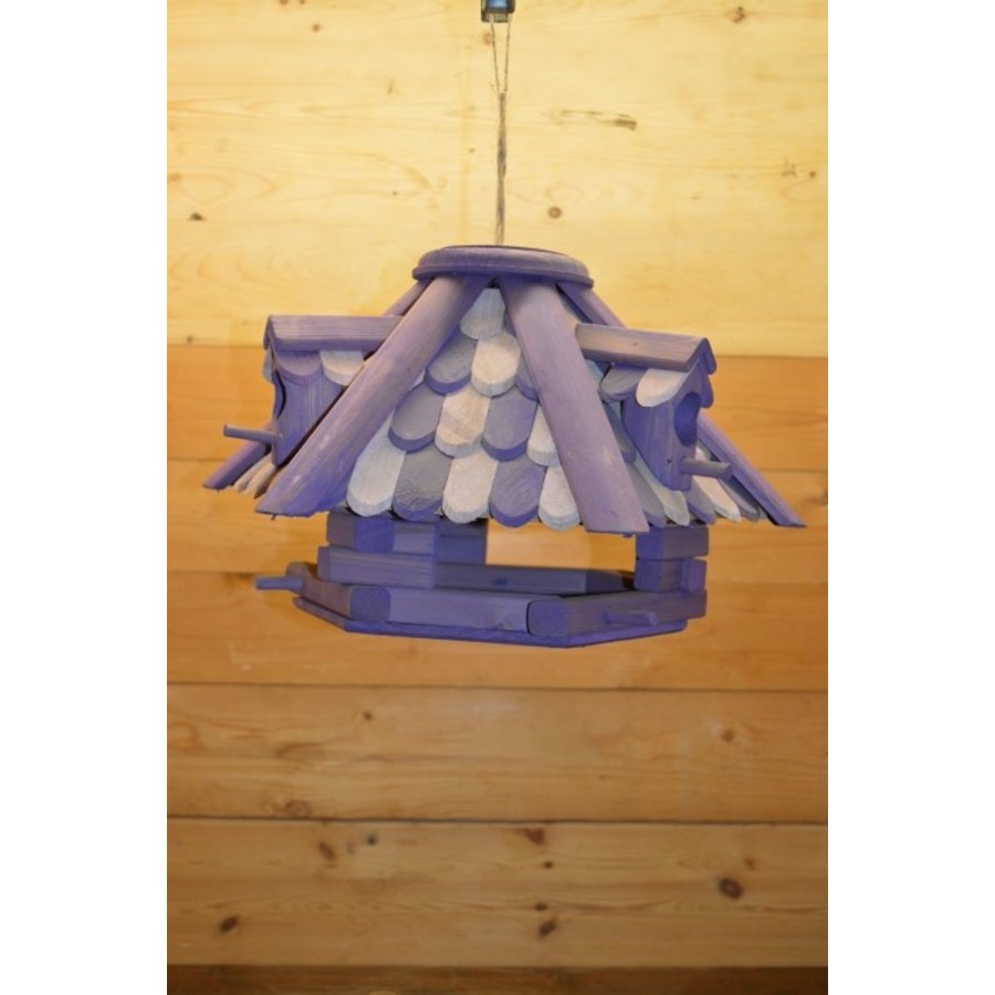 Vogelvoerder huisje van hout in 2 kleuren-2