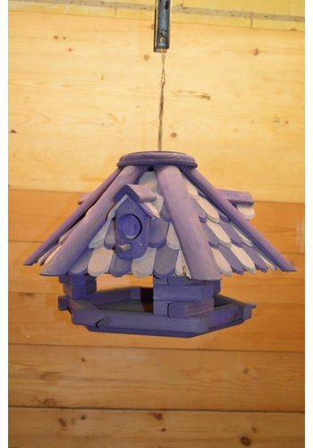 Tweekleurig vogelhuisje hout 