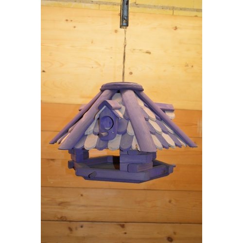 Tweekleurig vogelhuisje hout 