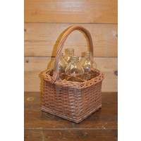 thumb-Handgevlochten wilgentenen flessenmandje voor 4 flesjes-2