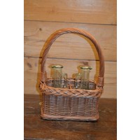 thumb-Gevlochten flessenmandje voor olie en azijn van wilgentenen-2