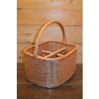 thumb-Handig gevlochten wilgentenen flessenmandje voor 6 flessen-4