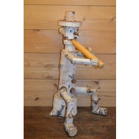 thumb-Decoratief mannetje van berkenhout met blokfluit-1