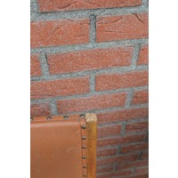 thumb-Set van 4 massief eiken stoelen met armleuningen en bruin leren bekleding-5